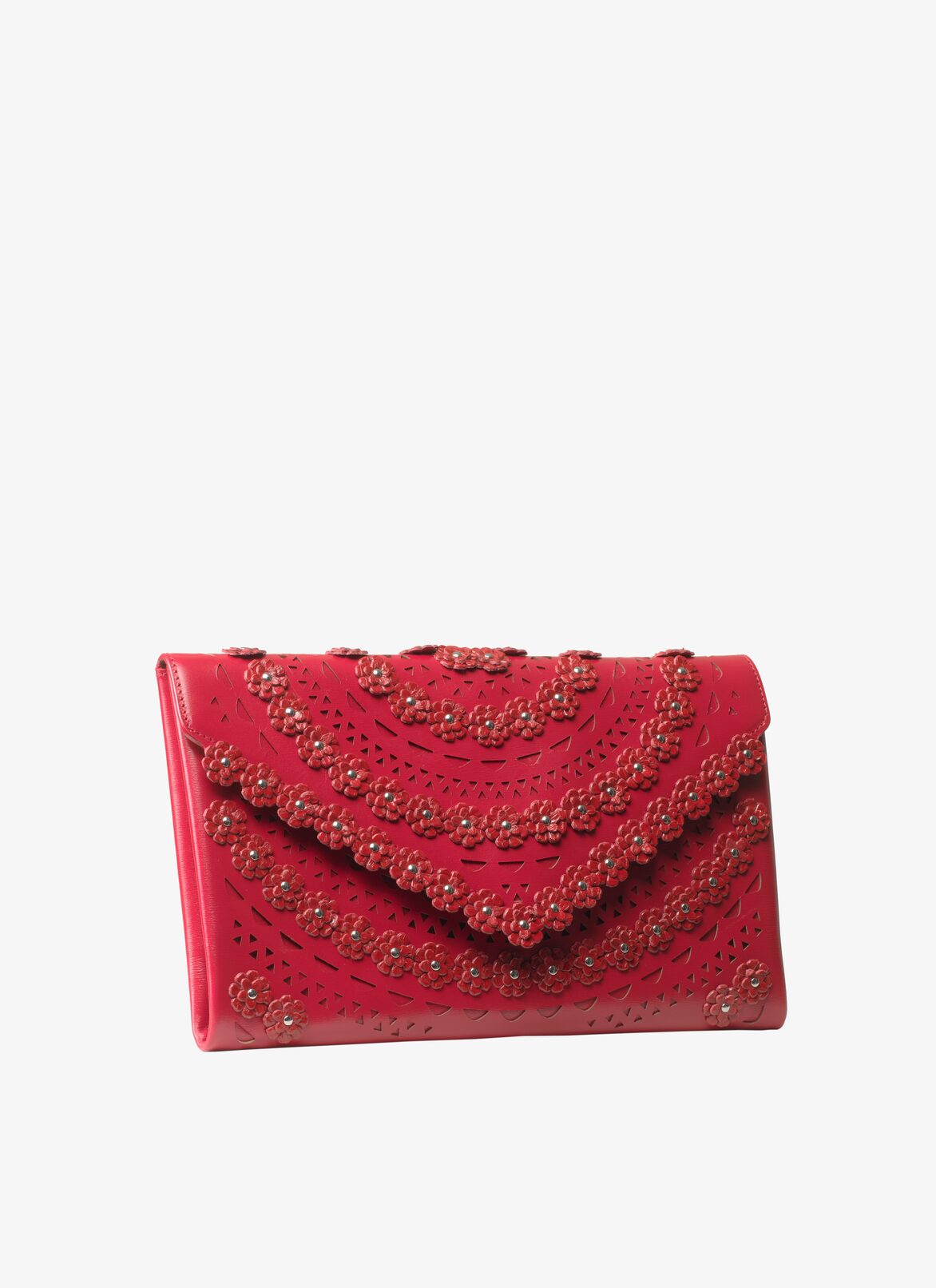 OUM CL+ELAPHE N.VIENNE FLEUR LAQUE ALAÏA  OUM CL+ELAPHE N.VIENNE FLEUR LAQUE ROSSO VERNICE